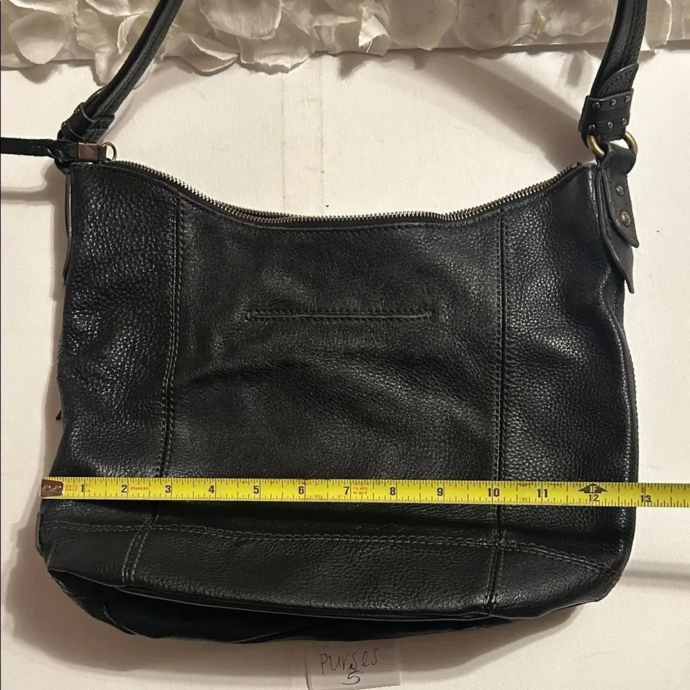The Sak Black Textured Leather Hobo Bag